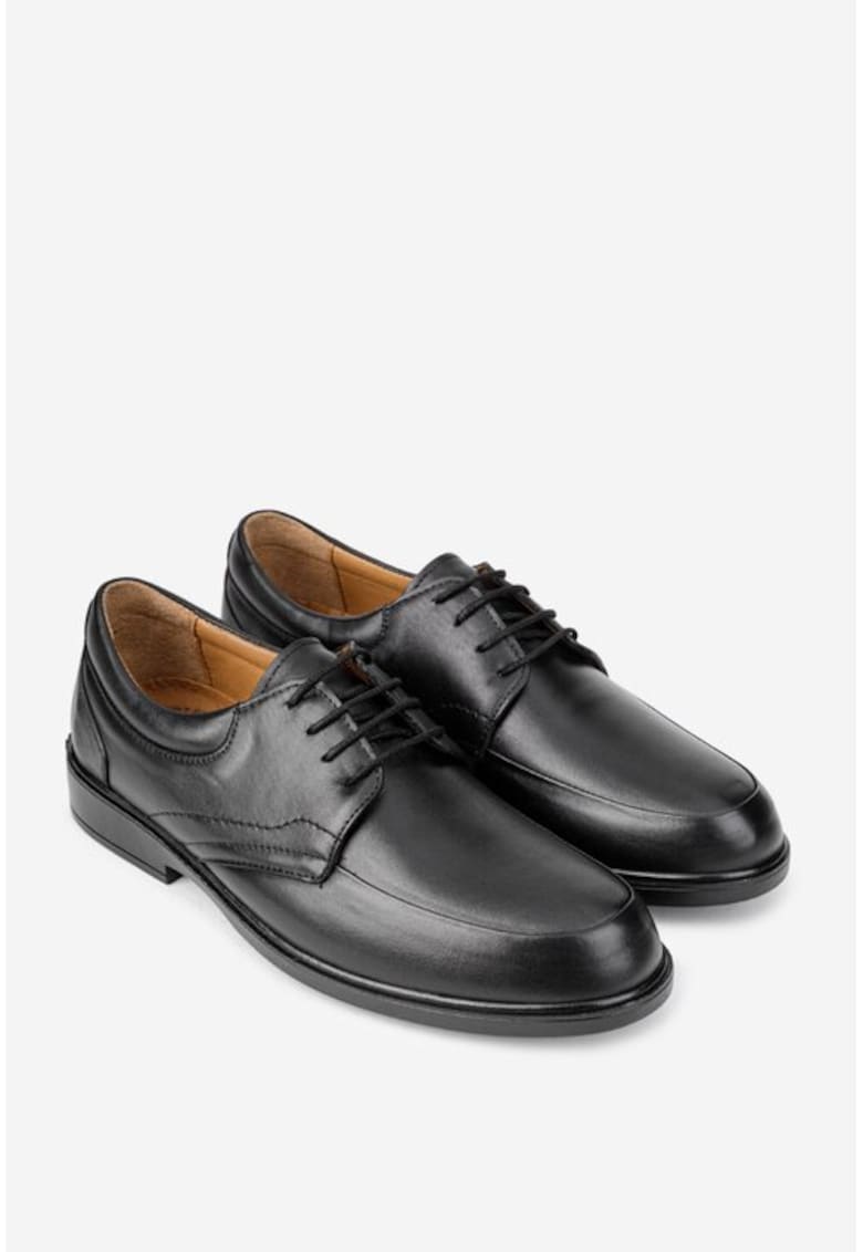 Pantofi clasici din piele neagră pentru bărbați - Negru