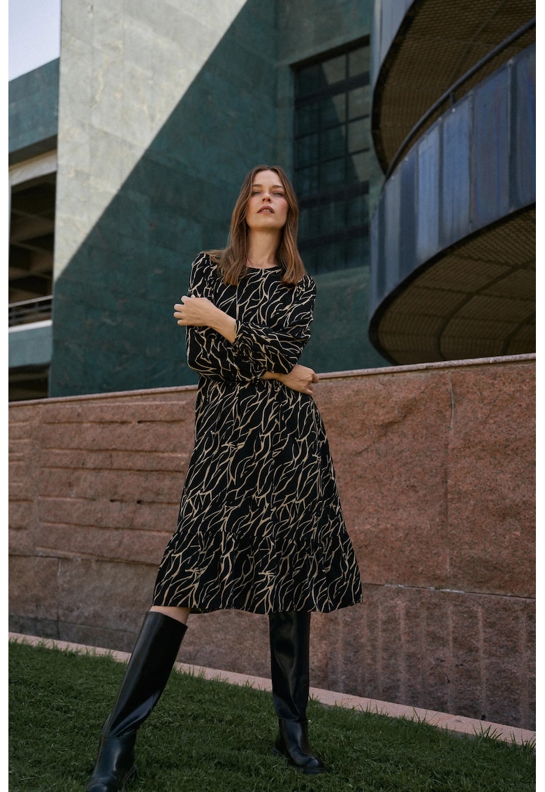 Rochie neagra cu volan - Negru
