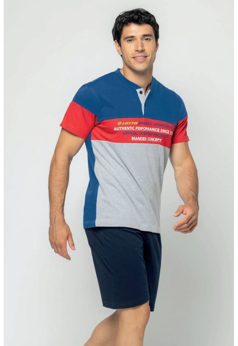 Pijama coloblock scurta