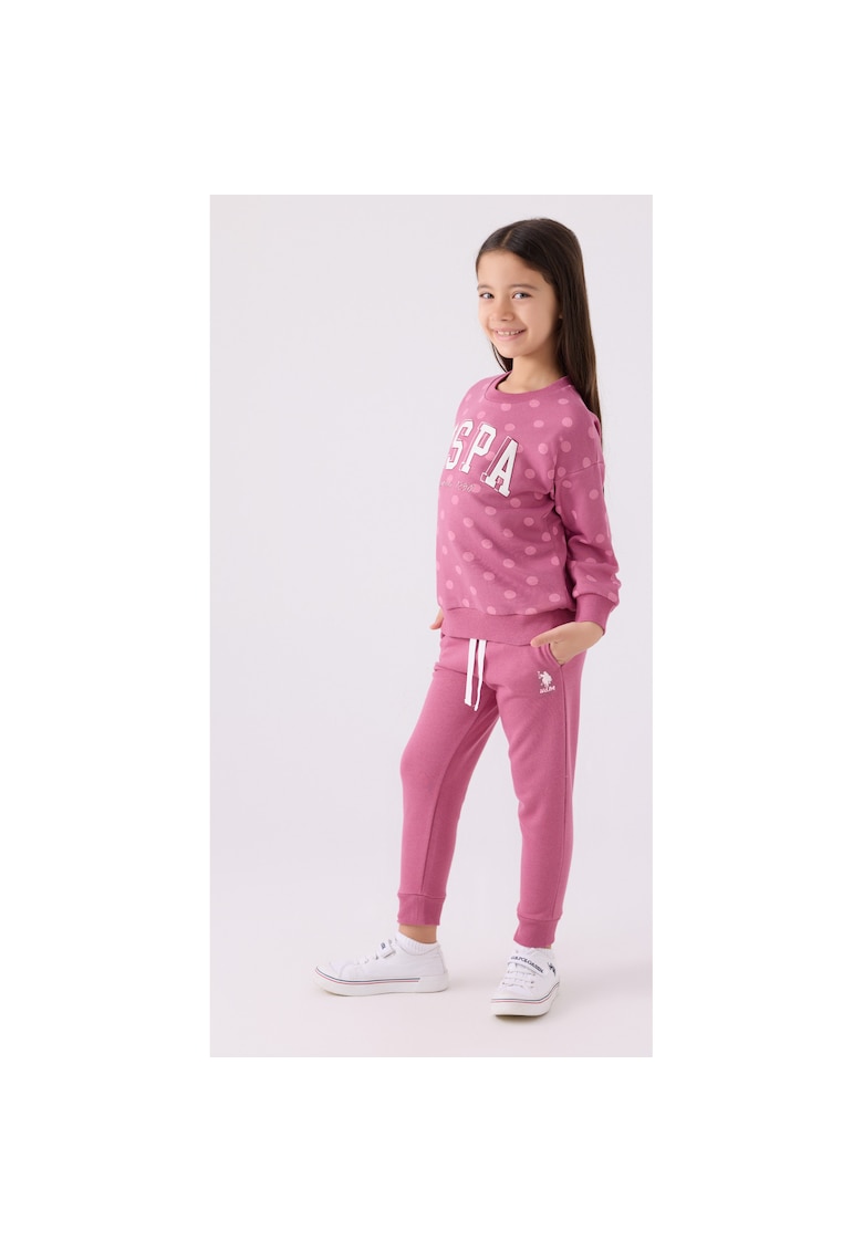 Set de bluzon cu maneci cazute si pantaloni sport -  Mov inchis