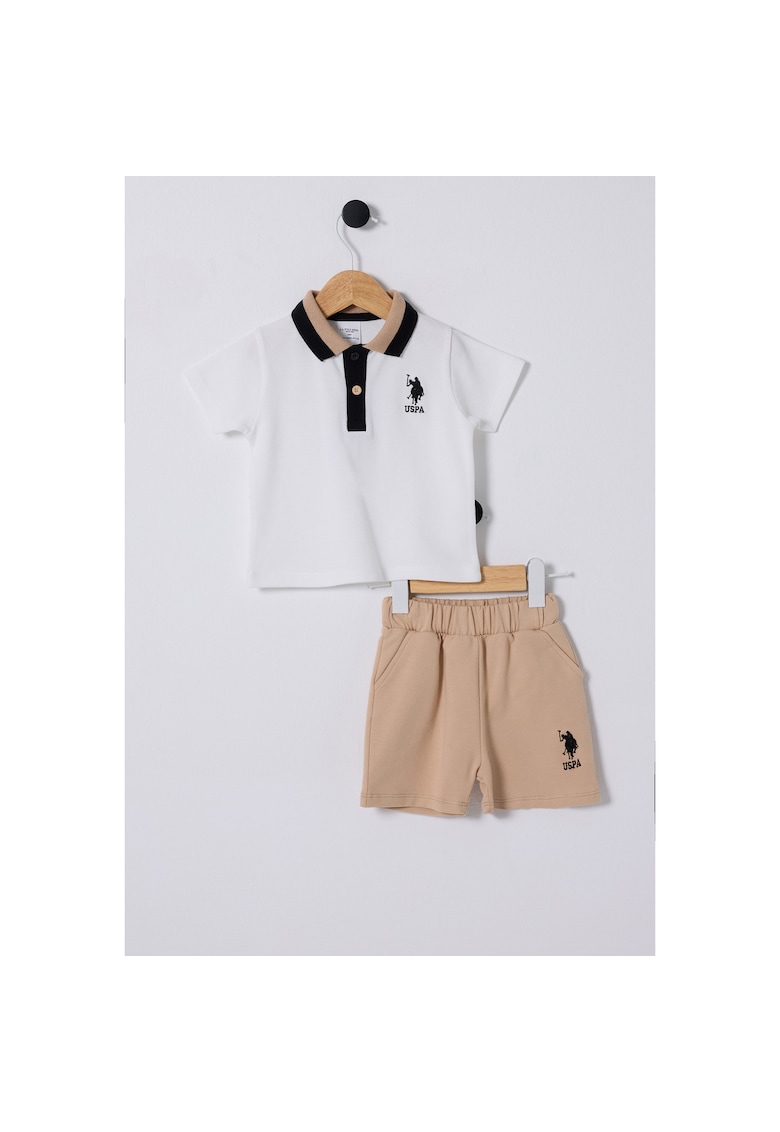 Set de bluza si pantaloni de trening - Alb-Bej -