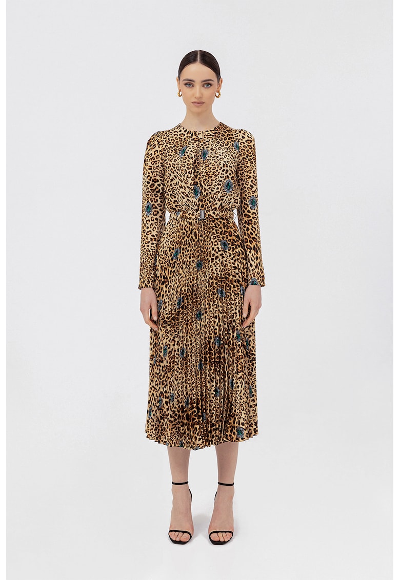 Rochie lunga cu animal print
