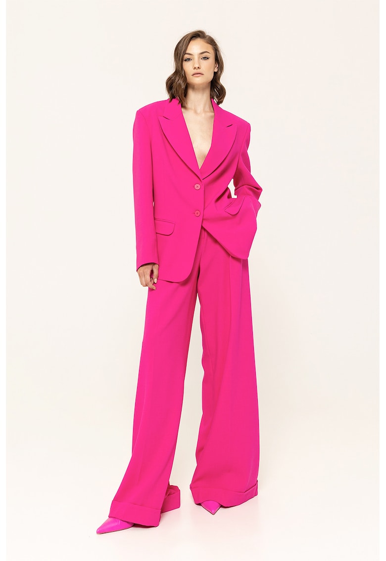 Sacou supradimensionat cu revere decupate