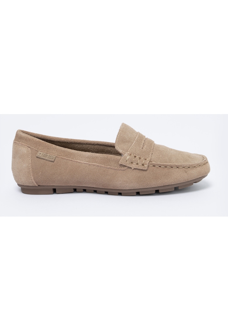 Pantofi tip loafer din piele intoarsa