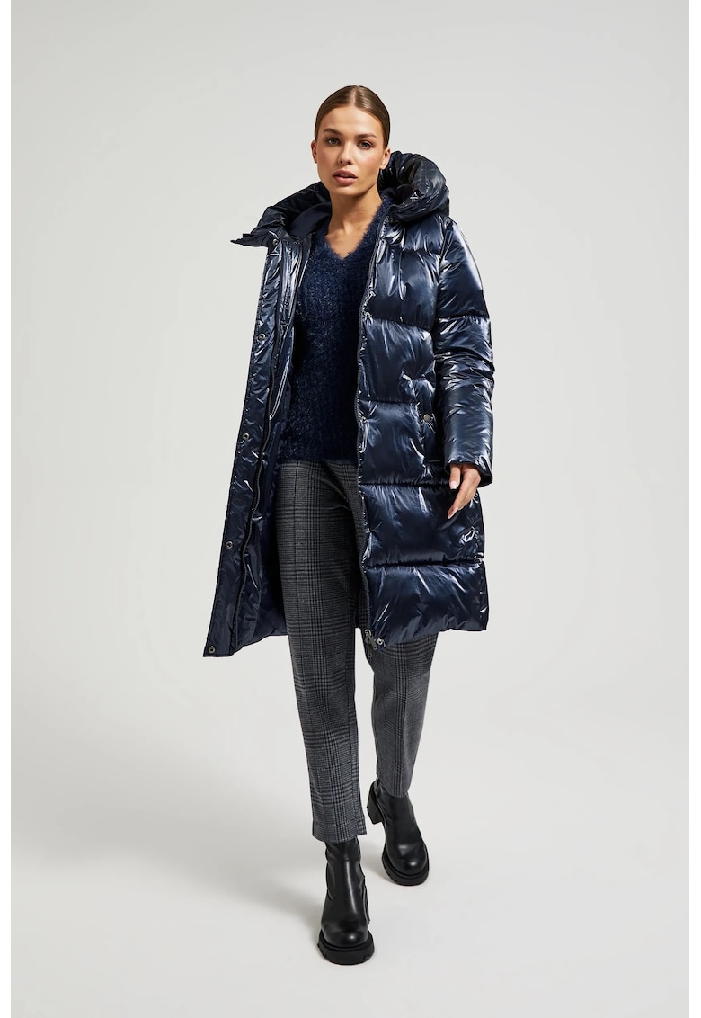 Jacheta metalica lunga bleumarin - Bleumarin