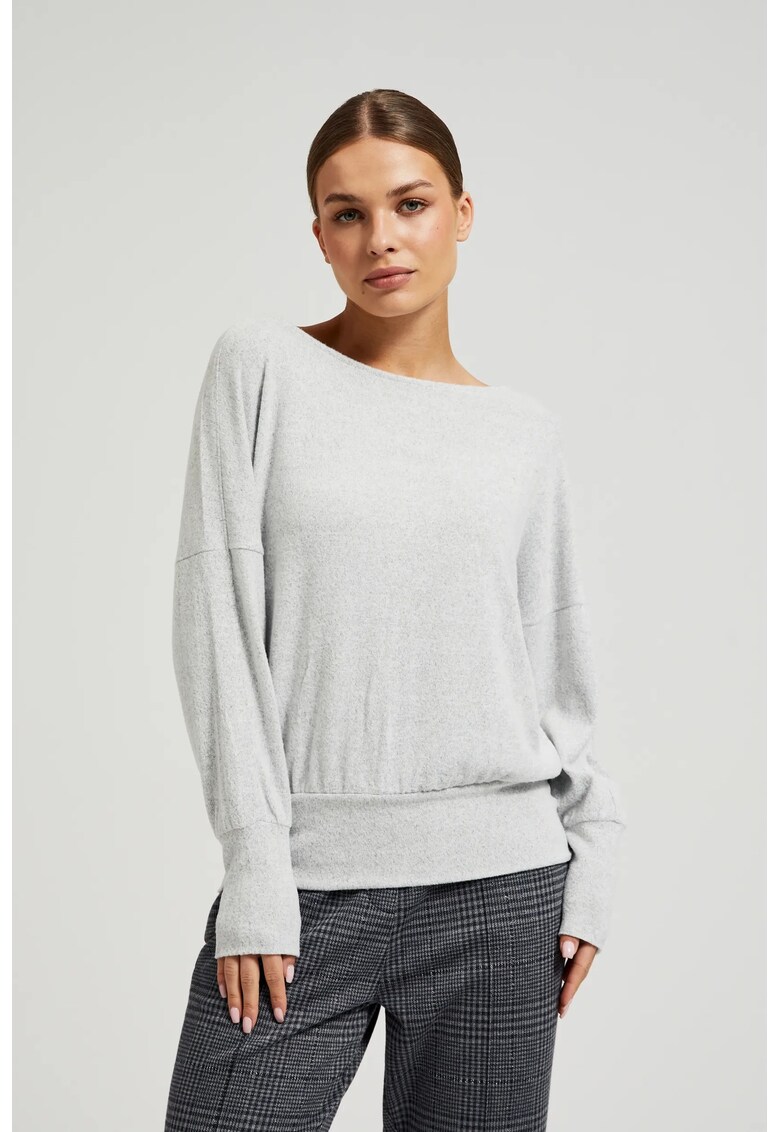 Pulover gri lung cu maneci lungi - Gri