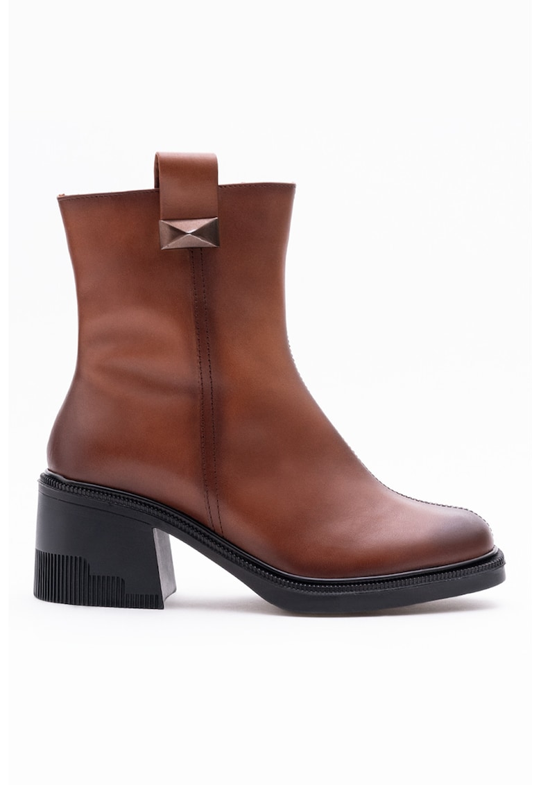 Cizme din piele cu fermoar