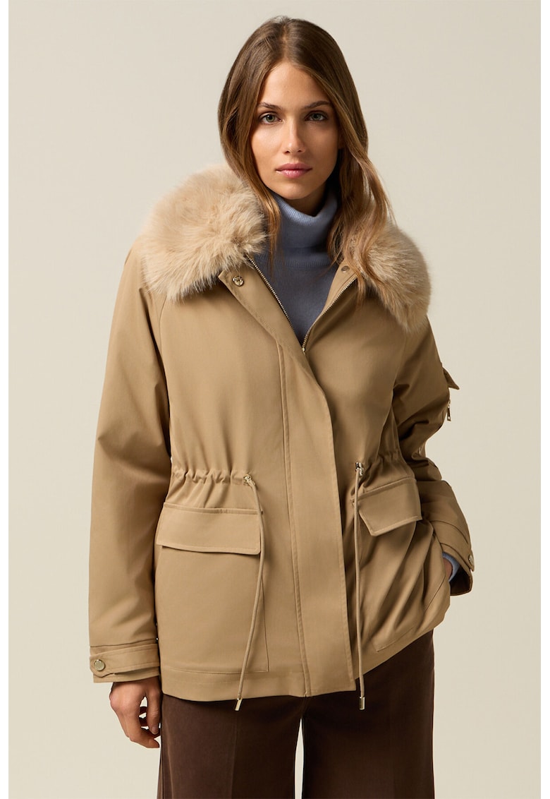 OLTRE - Jacheta cu garnitura din blana sintetica