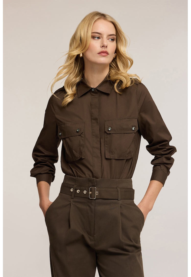 Camasa-body cu buzunare pe piept