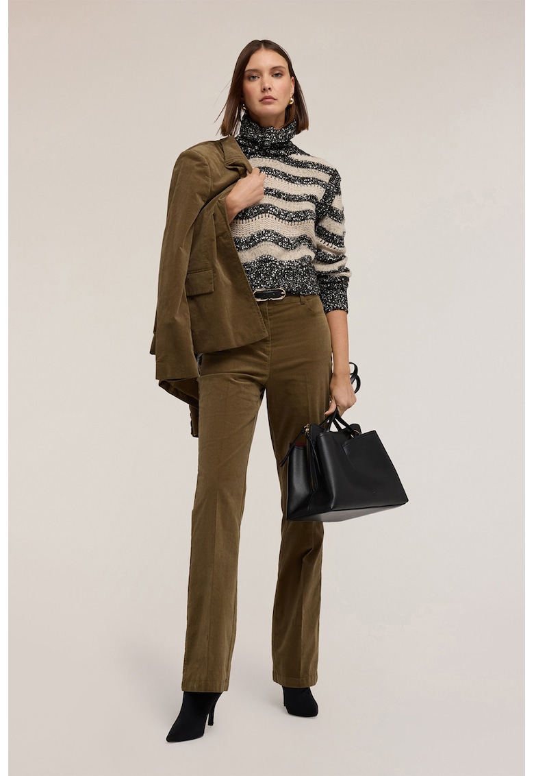 Pantaloni evazati din amestec de bumbac