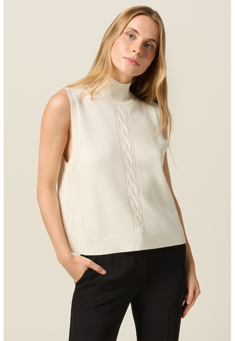 Vesta din amestec de lana cu model torsade