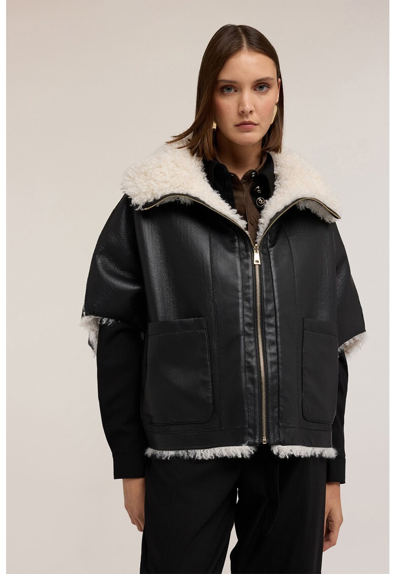 Jacheta reversibila pufoasa cu maneci 3/4