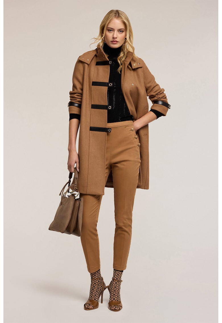 Pantaloni crop conici - Maro scortisoara