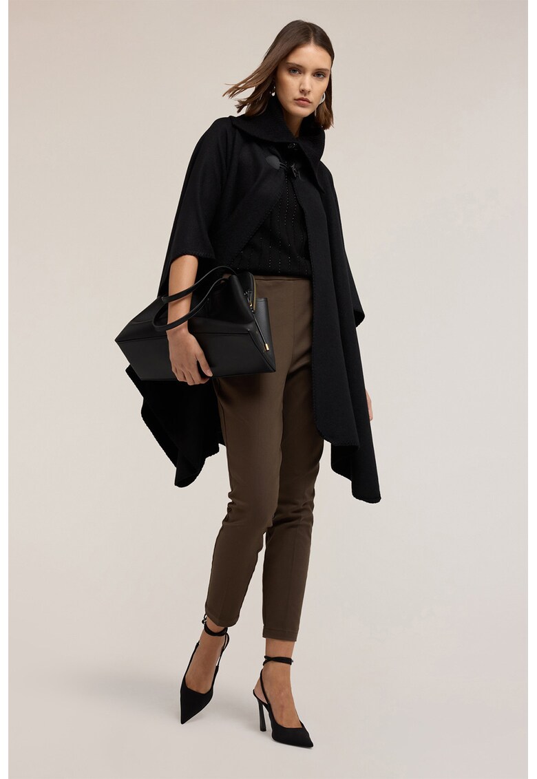 Pantaloni crop conici - Maro inchis