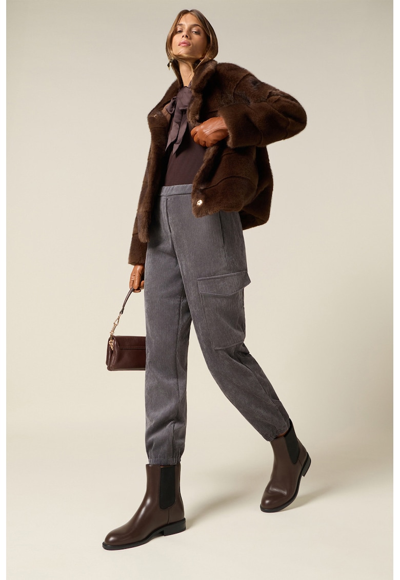 Pantaloni mom-fit din reiat