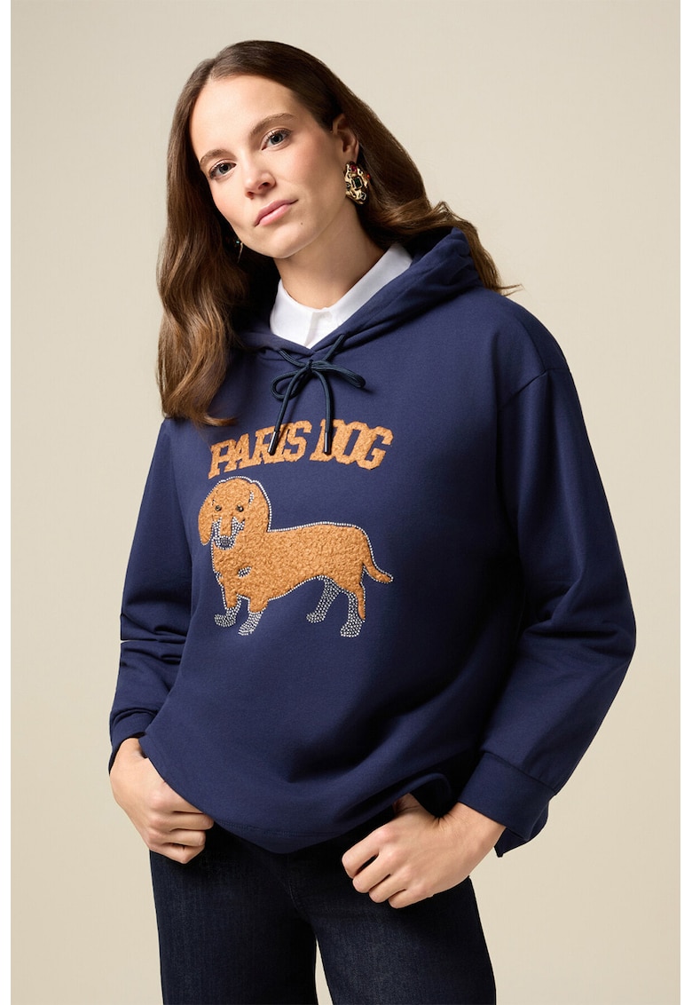 Hanorac din amestec de bumbac cu model grafic