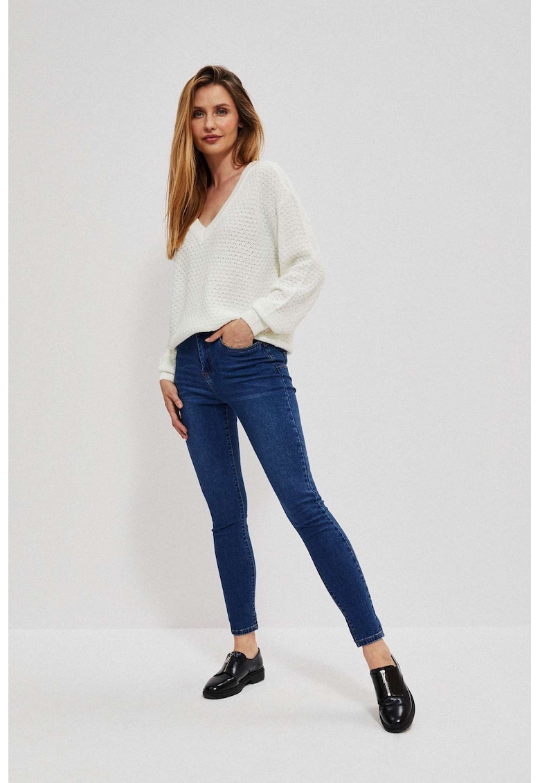 Jeansi skinny talie medie - bleumarin - Albastru inchis