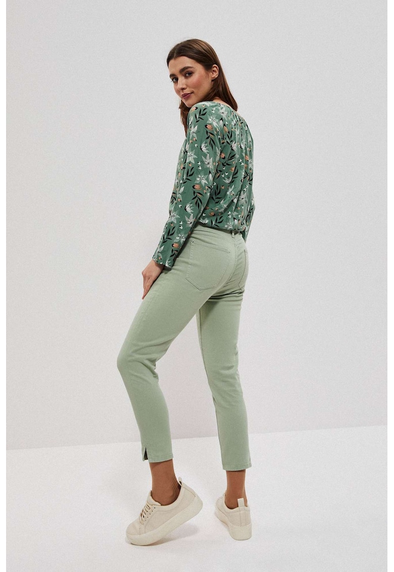Pantaloni 7/8 din patina neteda - Verde