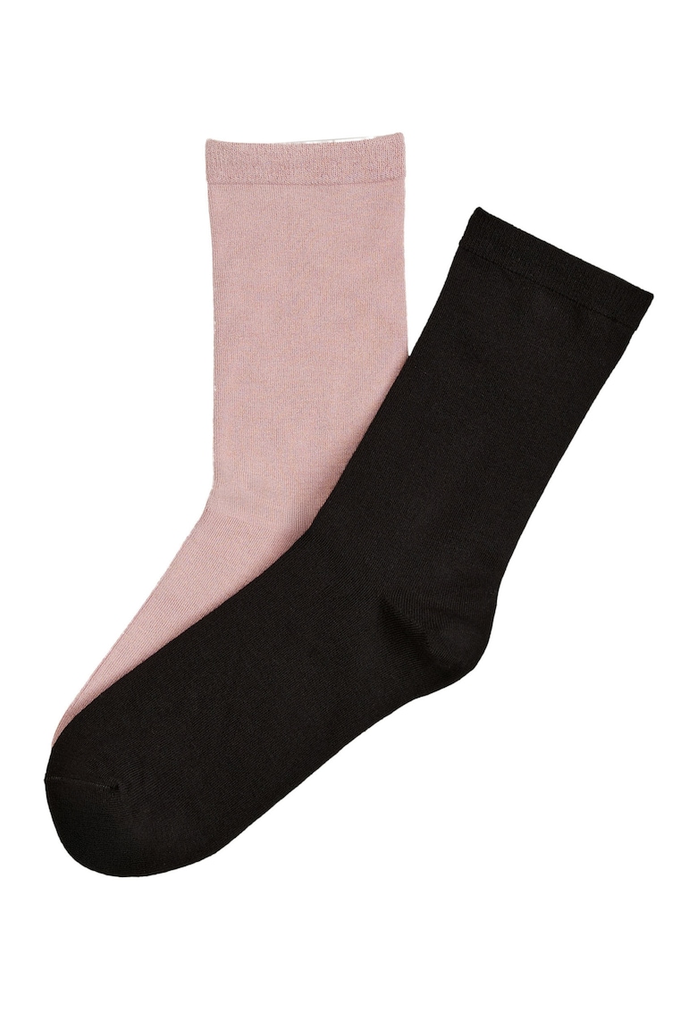 Sosete dama - lungi - 2 perechi - negru-roz - Zahira