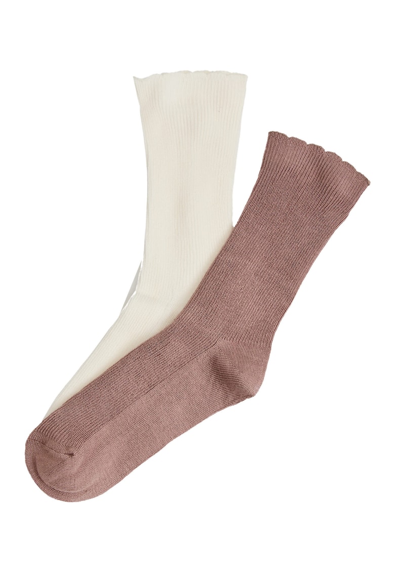 Sosete dama - lungi - 2 perechi - Roz-alb - Zendaya