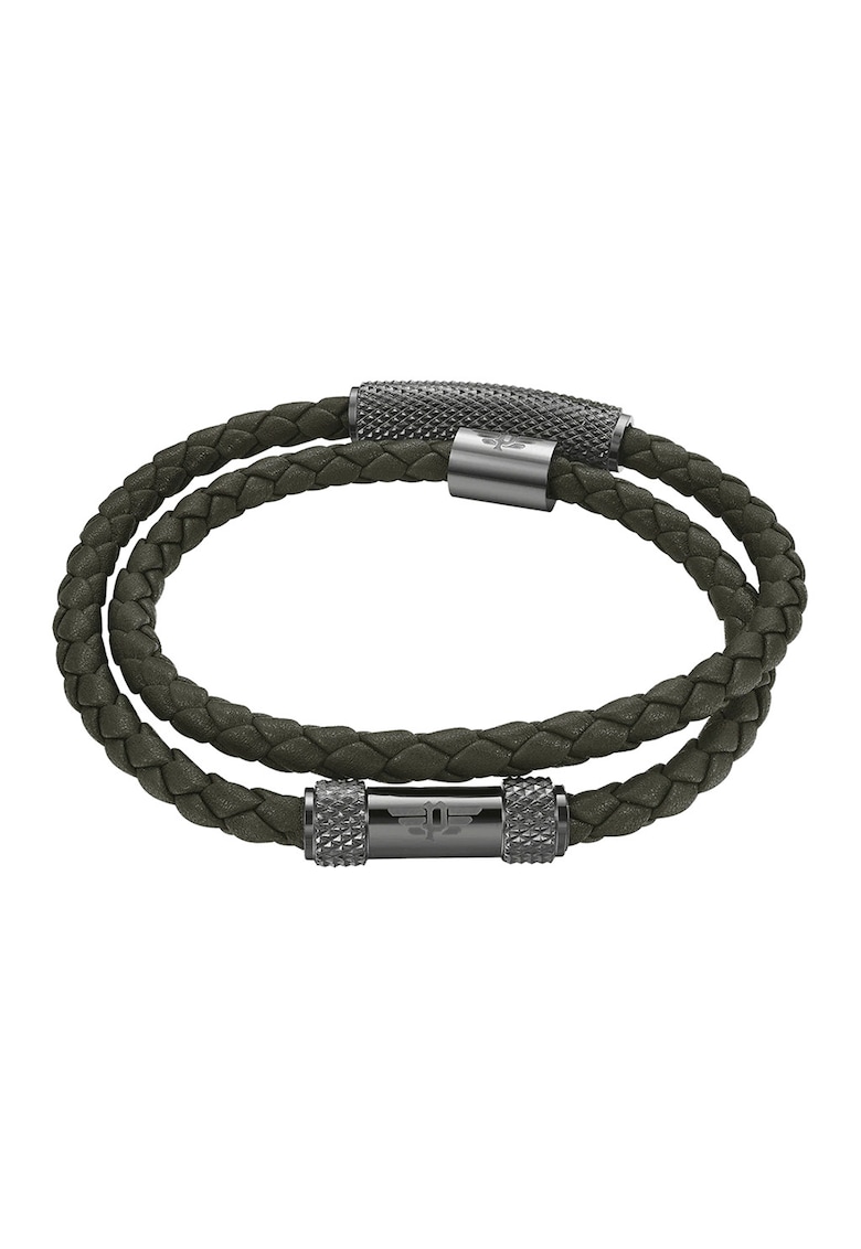 Bratara de piele cu insertii de otel