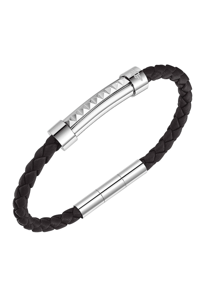 Bratara de piele cu accente de otel