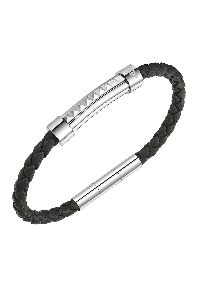 Bratara de piele cu accente de otel