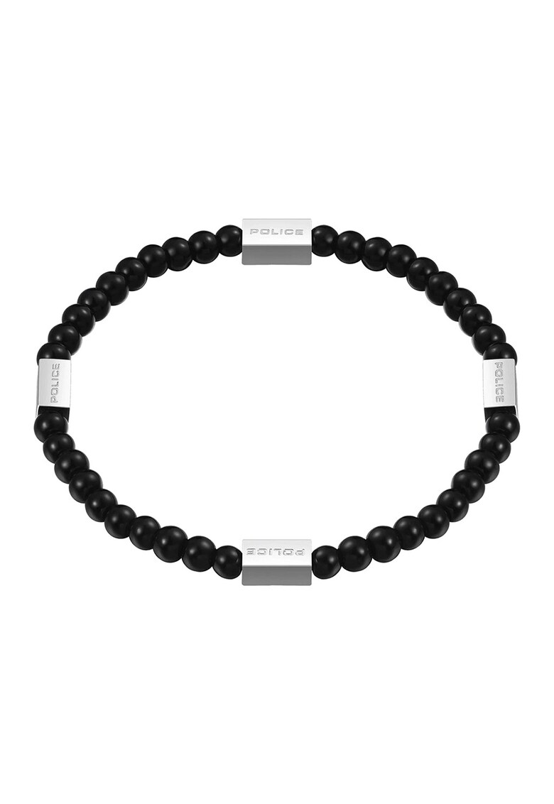 Bratara cu din otel - Negru - Argintiu