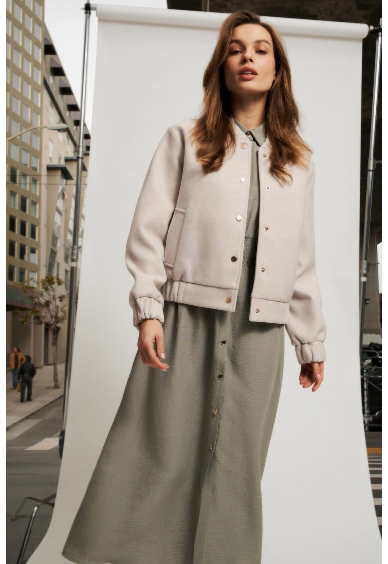 Jacheta bomber bej pentru femei - Bej