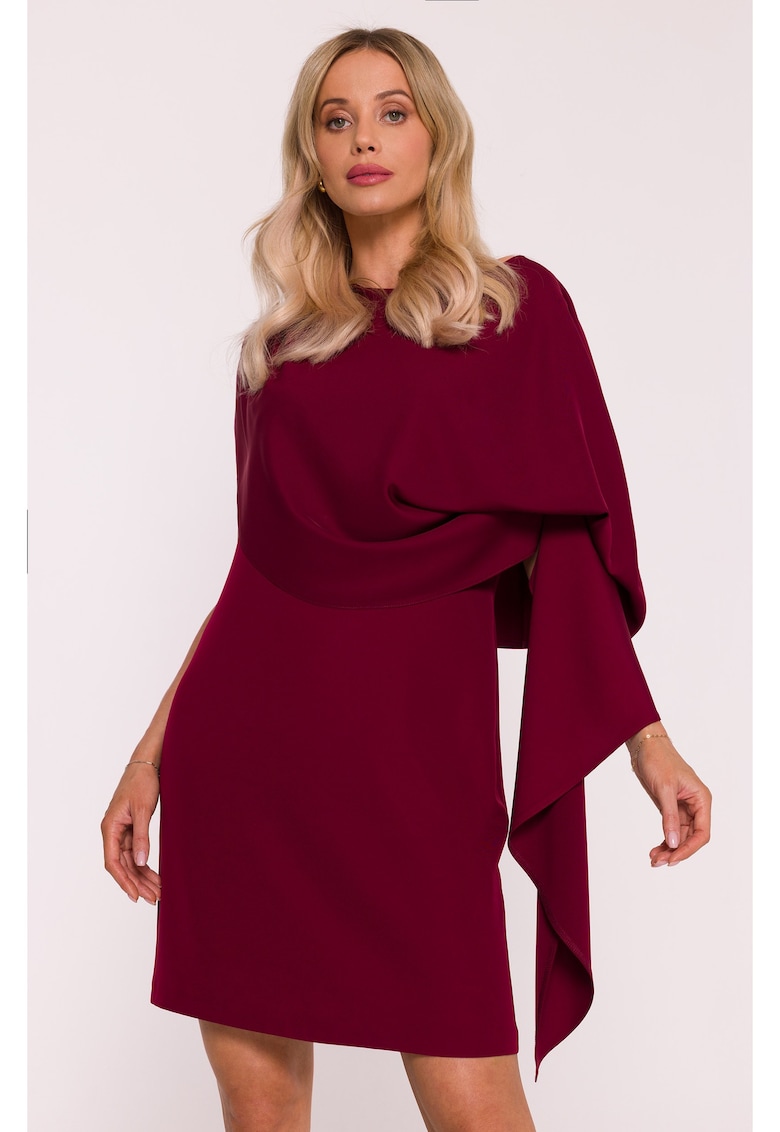 Rochie de cocktail cu pelerina decorativa