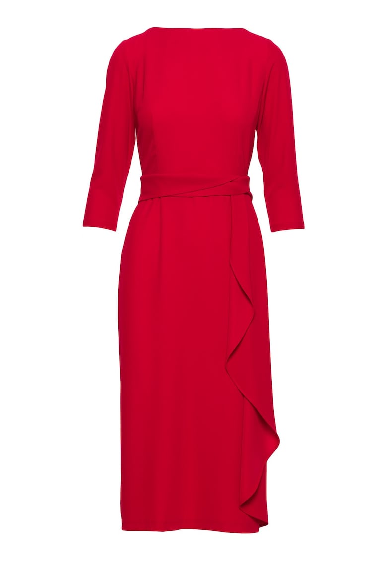 Rochie midi cu volan decorativ