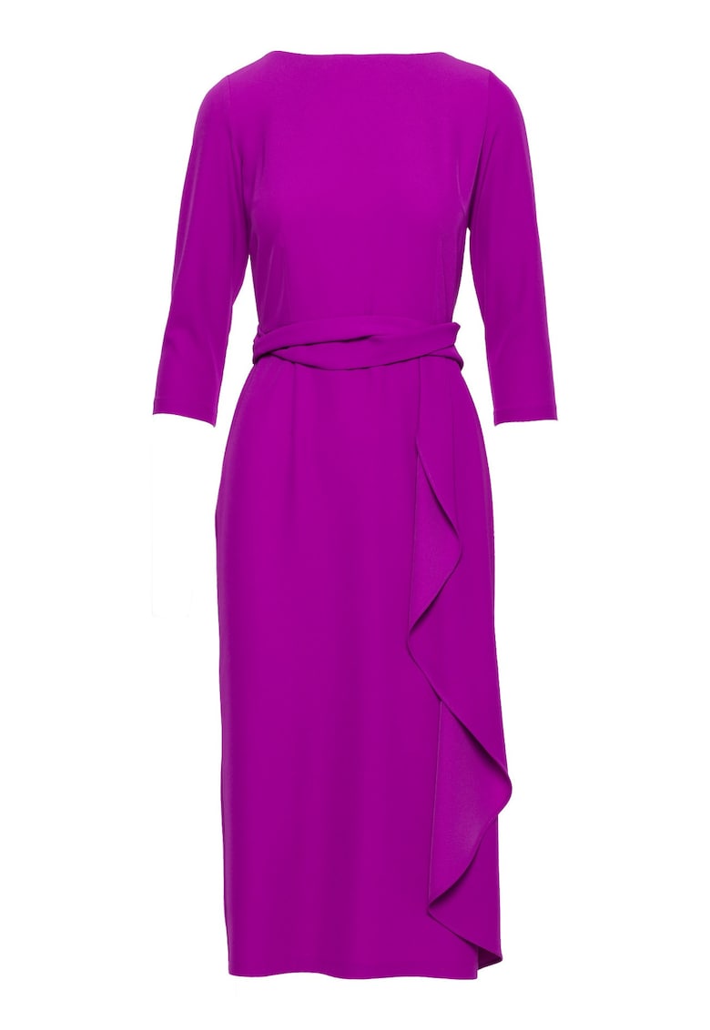 Rochie midi cu volan decorativ