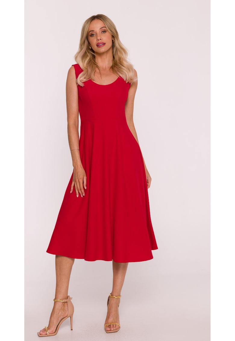 Rochie midi evazata fara maneci