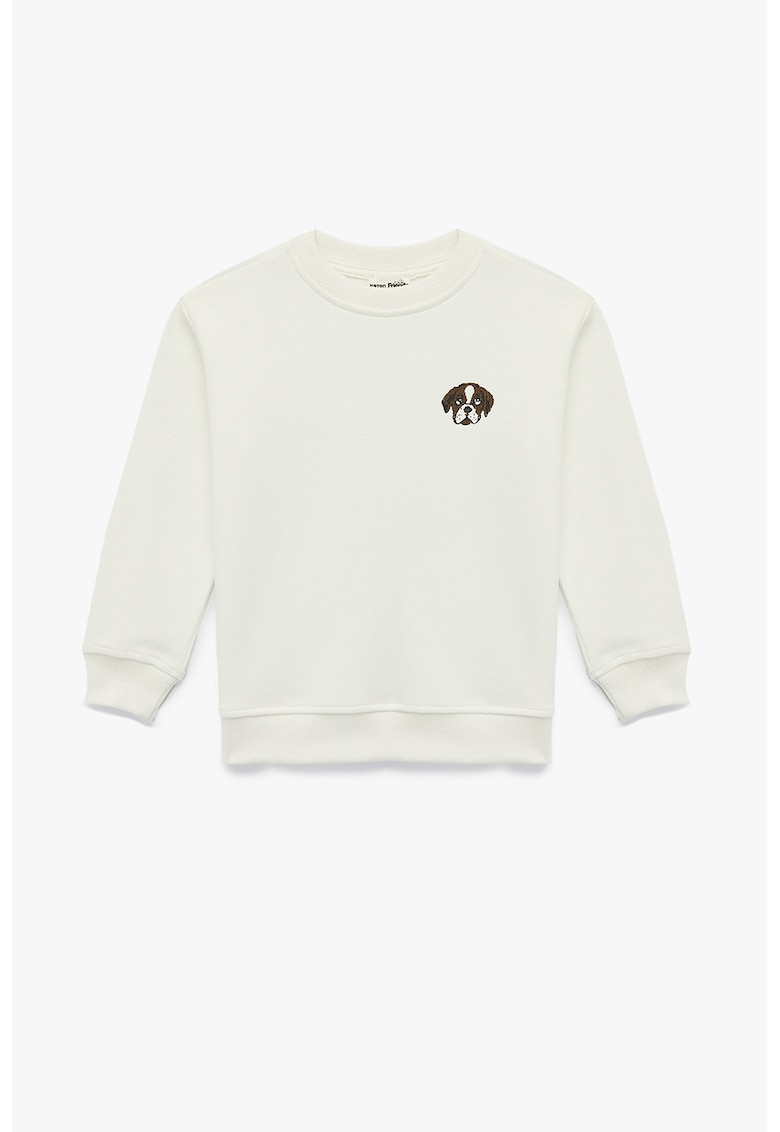 Bluza de trening cu detaliu grafic - Alb