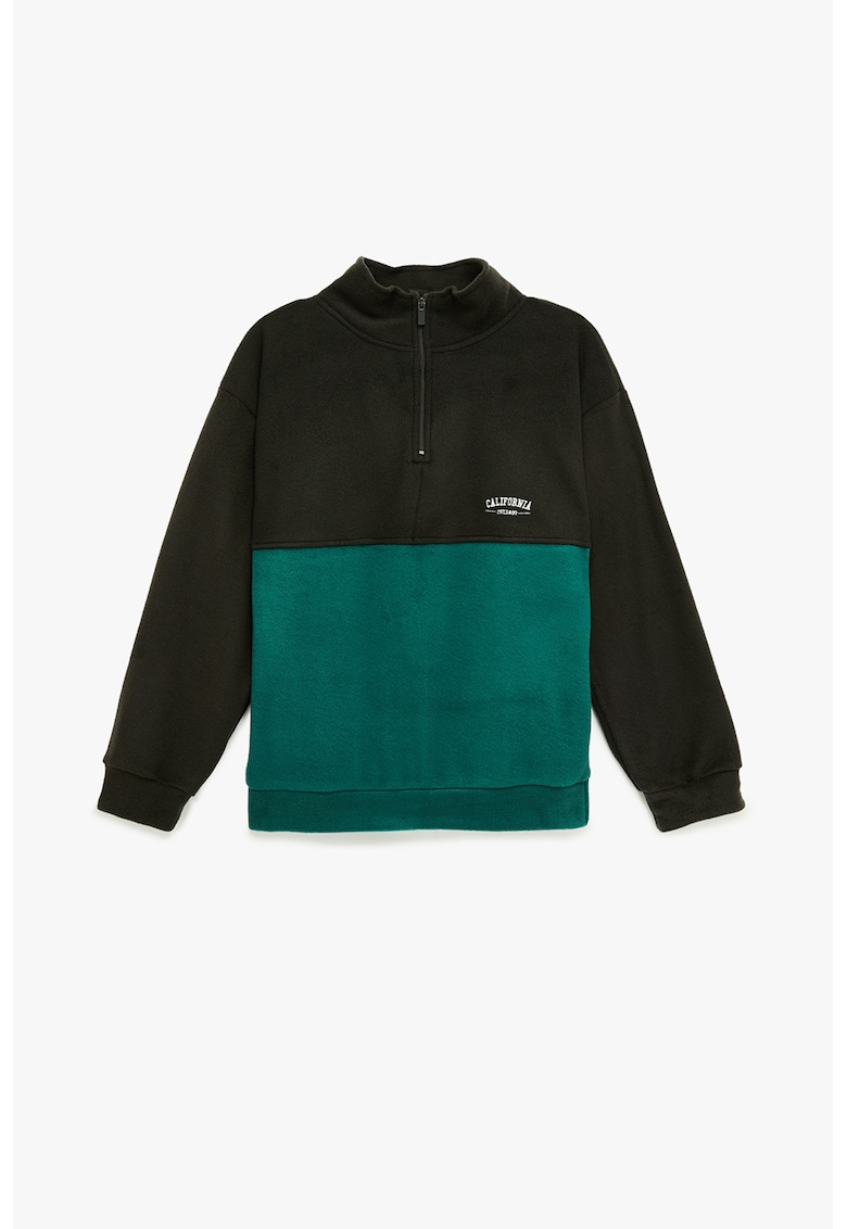 Bluza de trening din fleece cu fenta cu fermoar