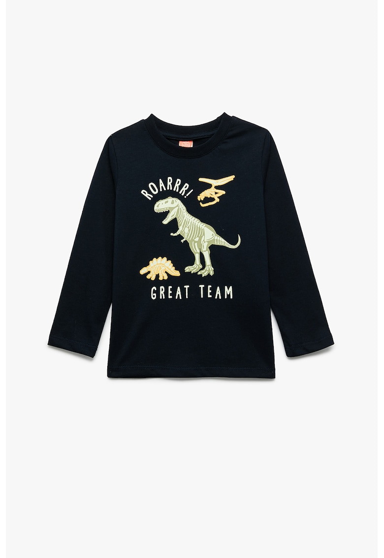 Bluza de bumbac cu imprimeu dinozaur
