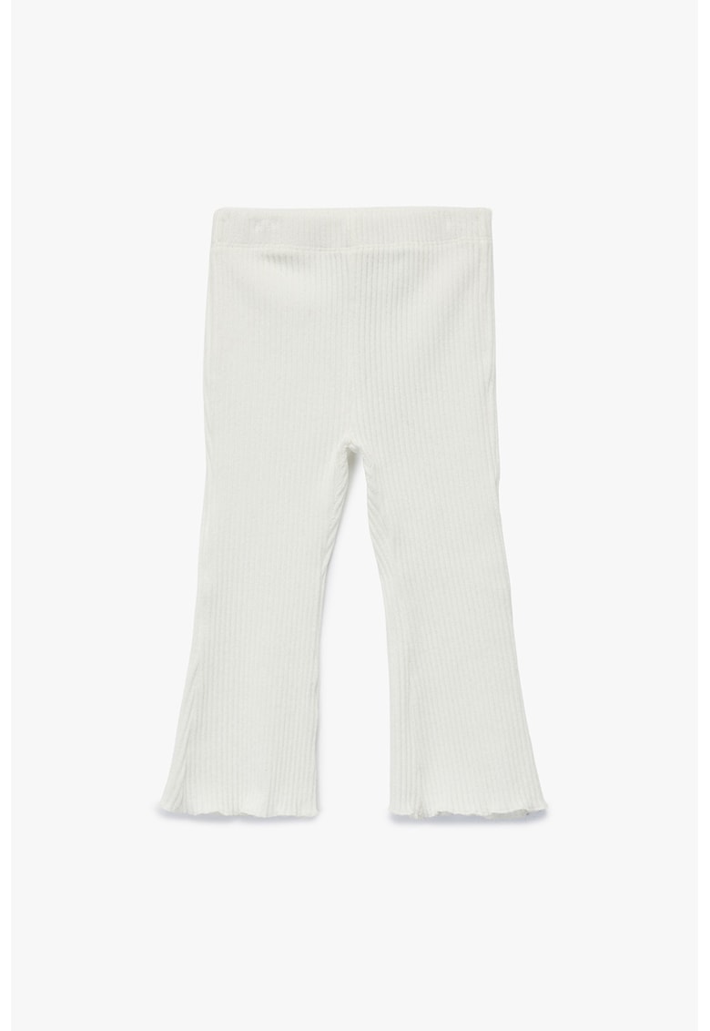 Pantaloni uni striati - Alb