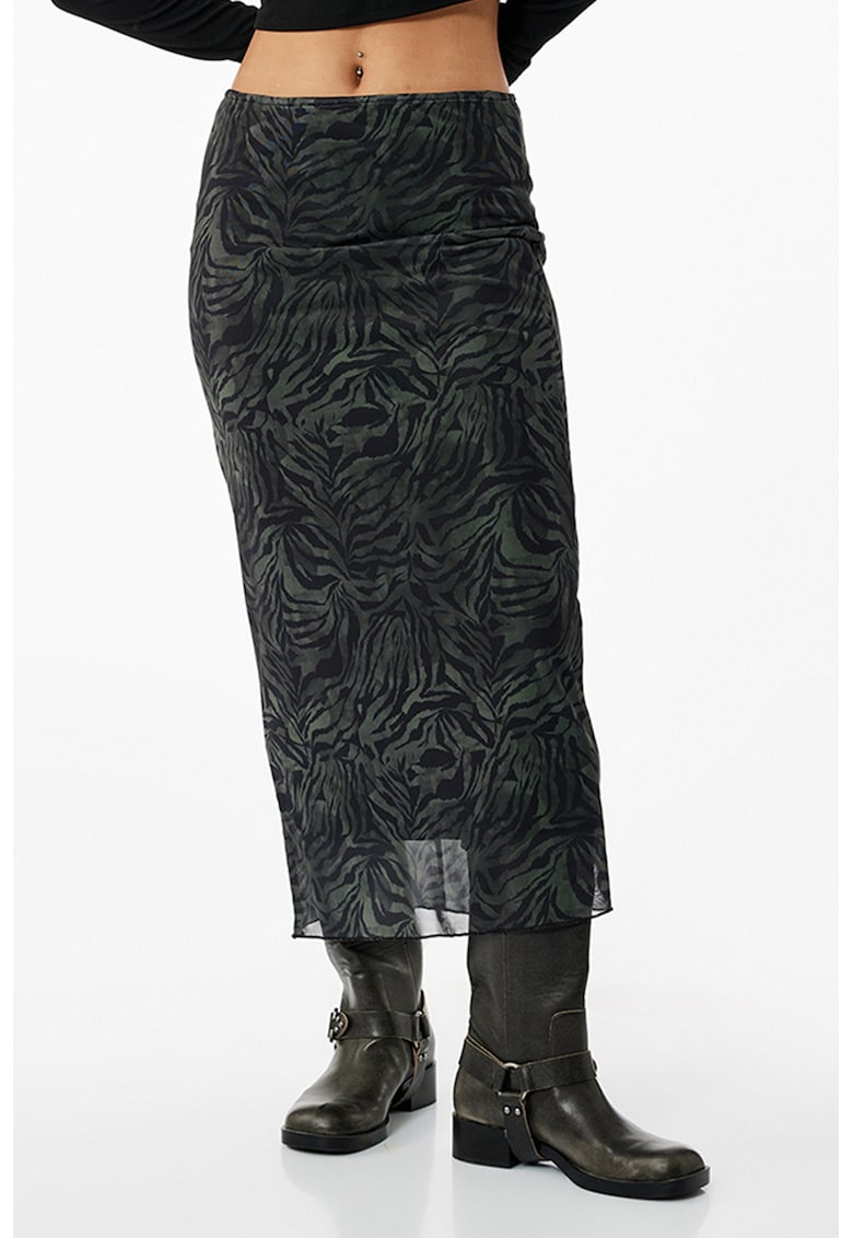 Fusta midi cu animal print