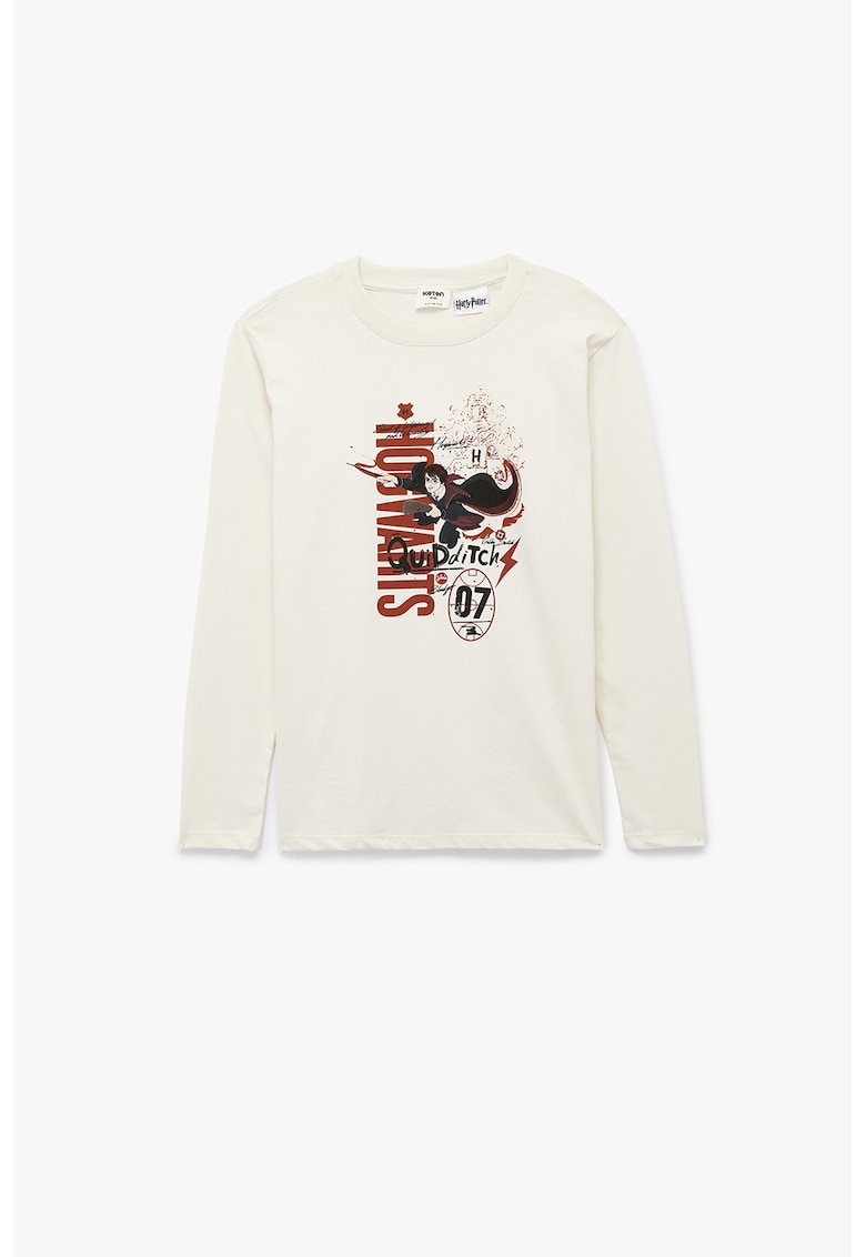 Bluza cu imprimeu grafic - Crem