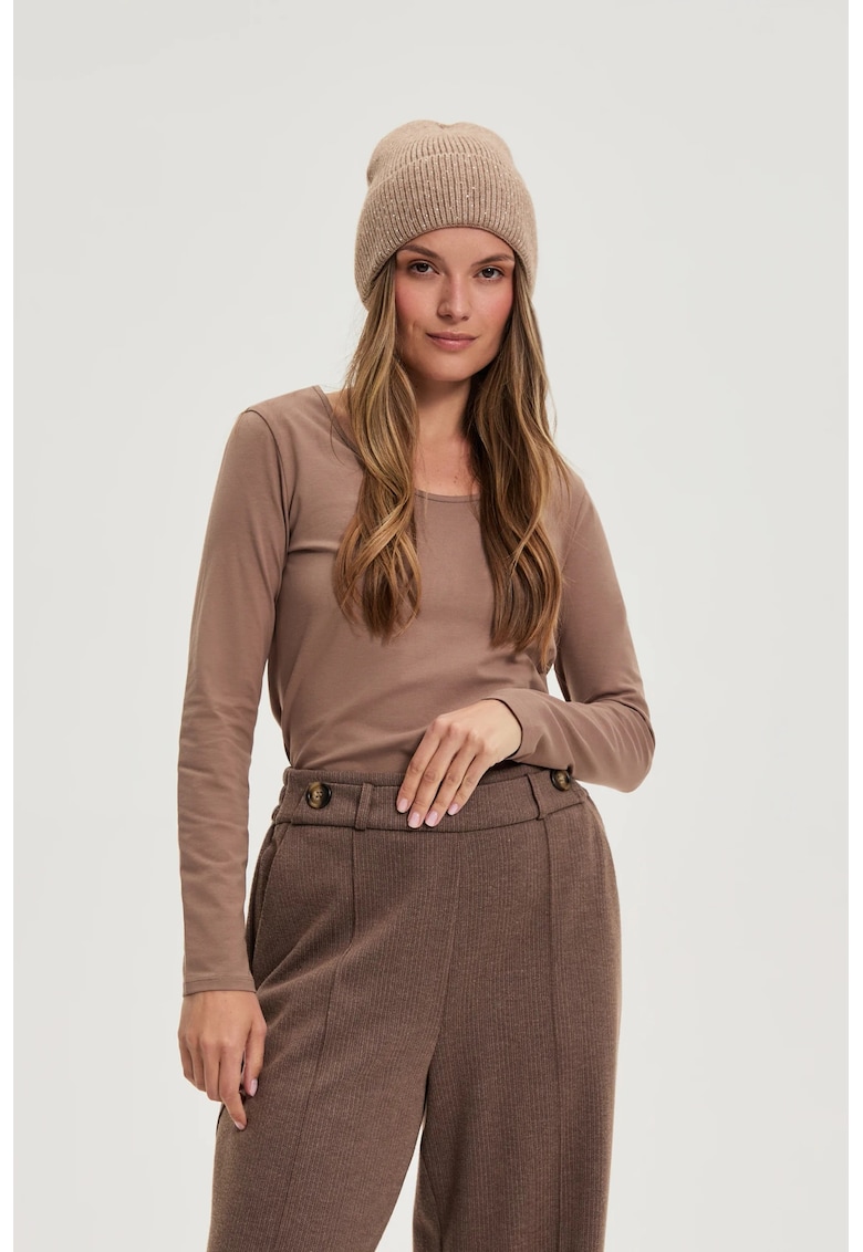 Bluza din bumbac maro deschis - Maro deschis