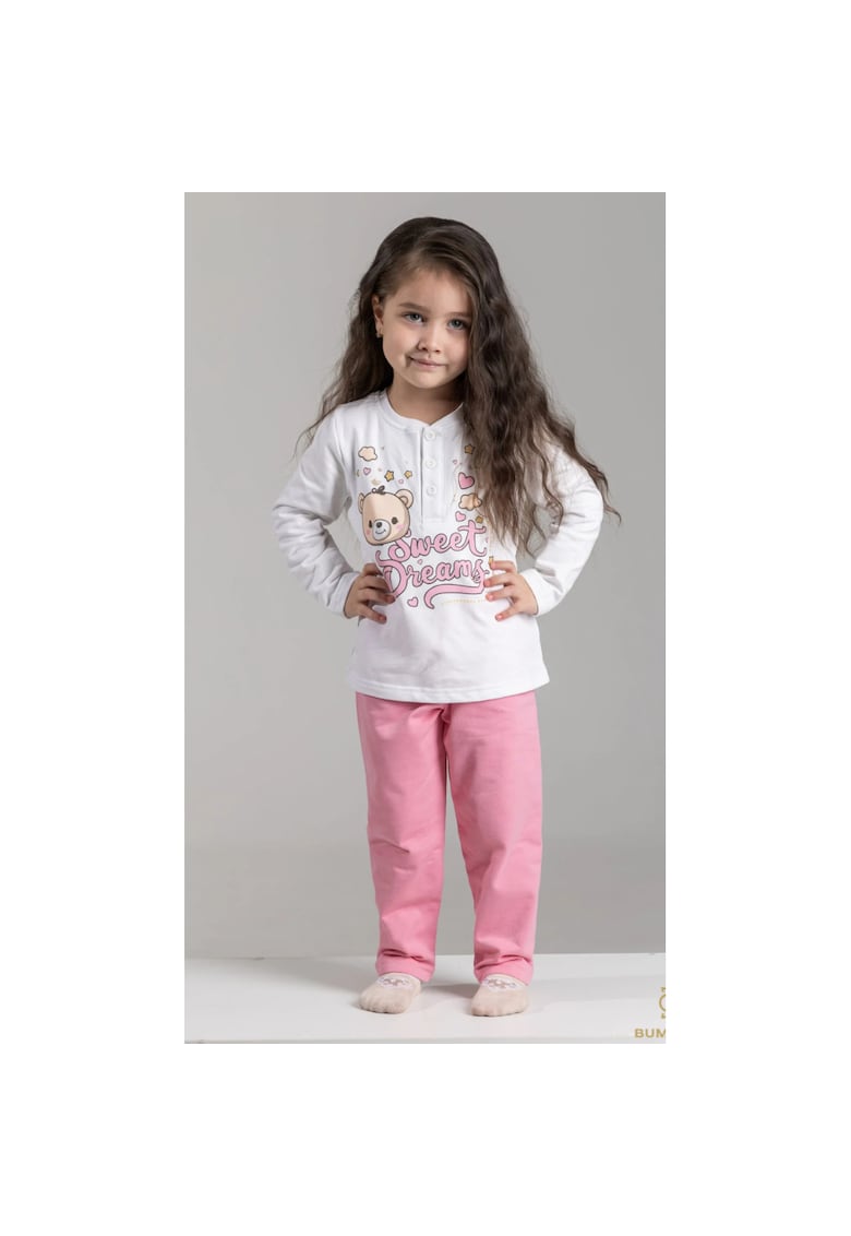 Pijamale din bumbac cu imprimeu - pentru fete