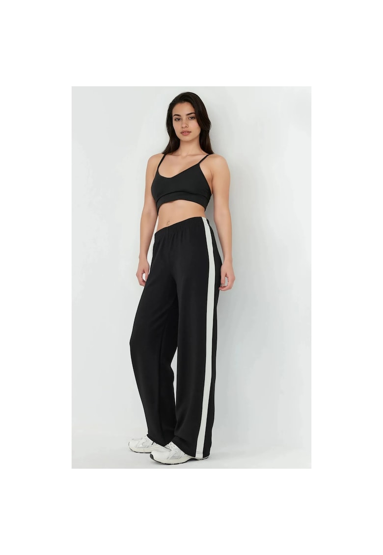 Pantaloni sport dama - Soft Touch - talie elastica - negru - textil