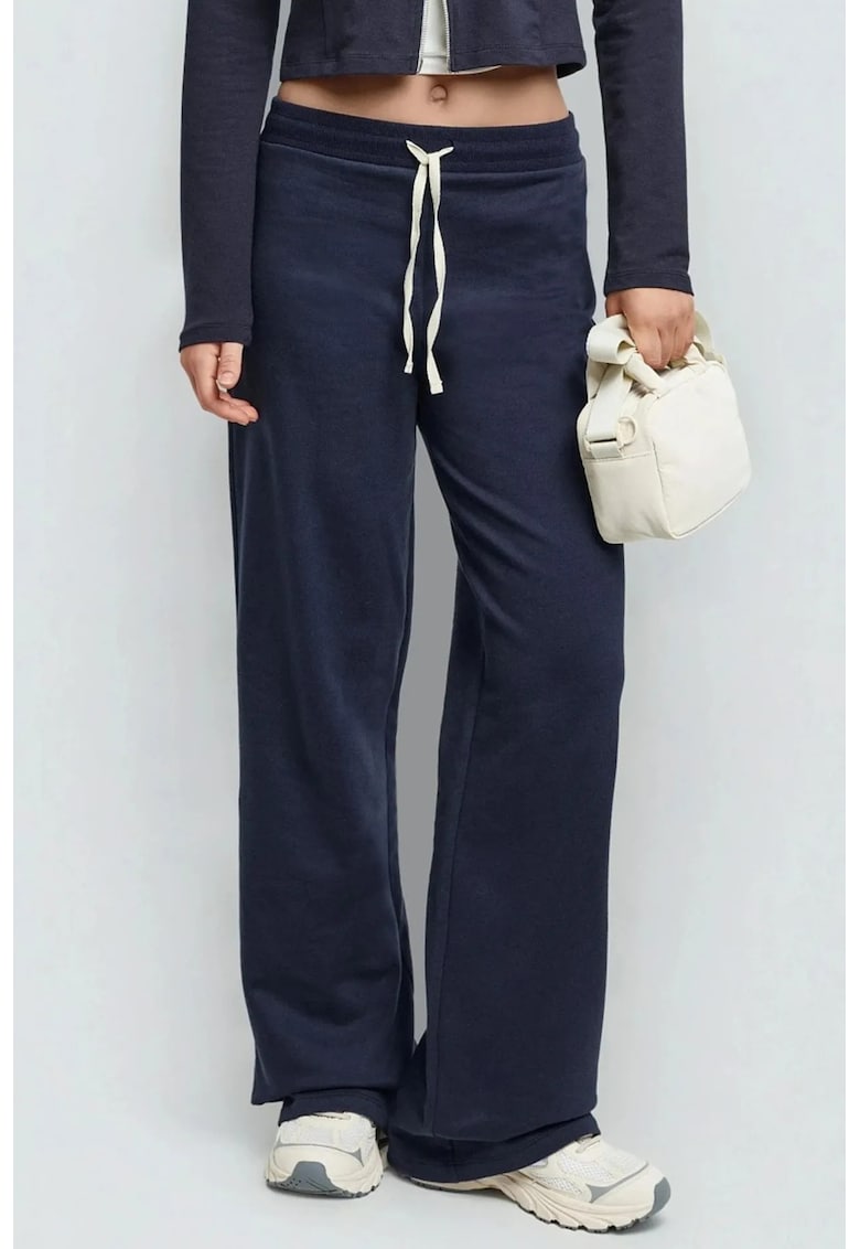 Pantaloni de trening - croiala dreapta - talie elastica - albastru