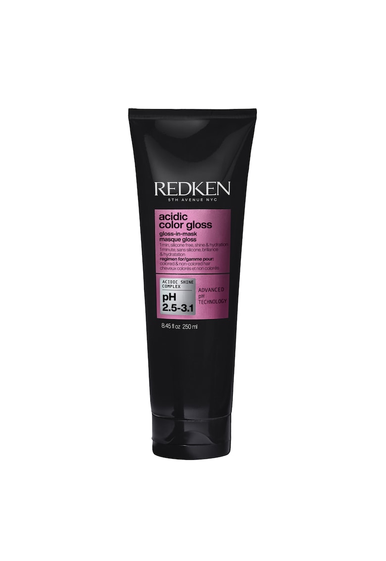 Masca pentru stralucire intensa ACIDIC COLOR GLOSS cu otet ultra-acid - glicerina si acizi grasi saturati - pentru un par stralucitor si hidratat - 250 ml