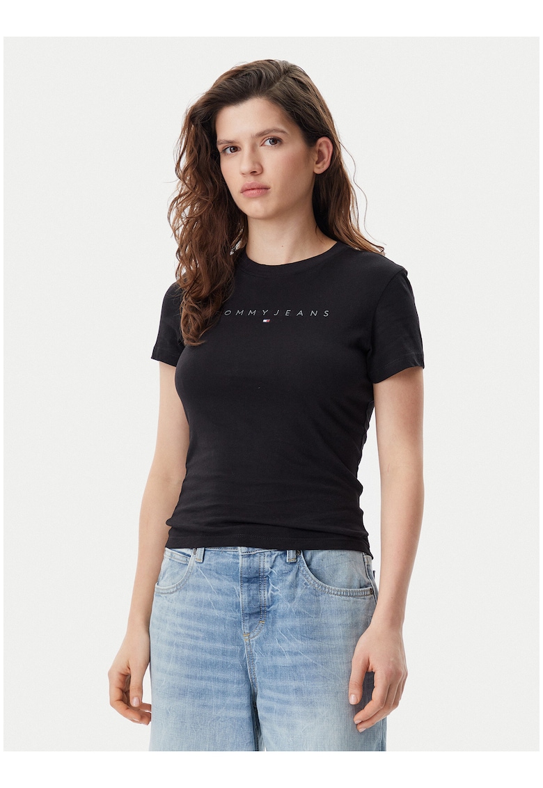 Tommy Jeans Tricou cu imprimeu logo DW0DW20315 - Negru