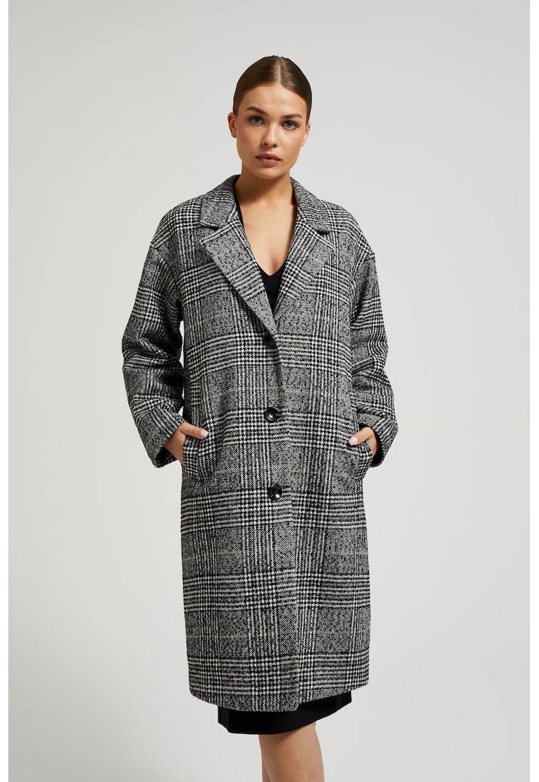 Pardesi oversized in carouri negre - Negru