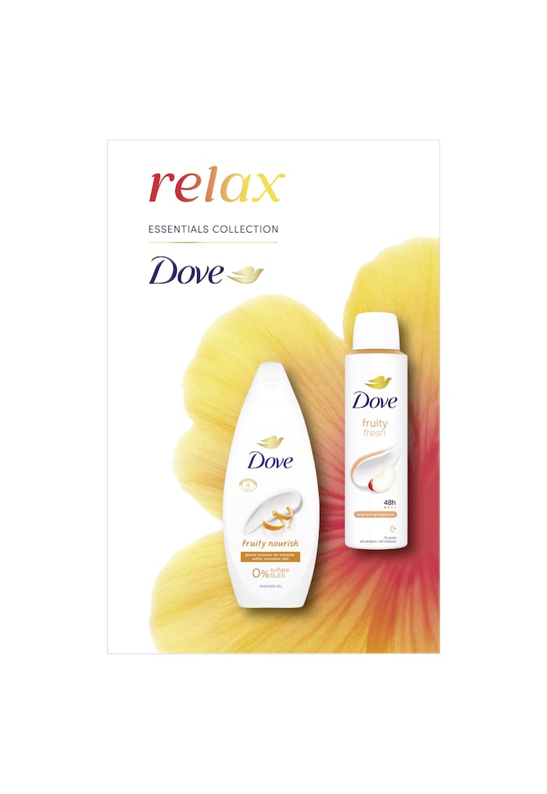 Set Cadou Relax : Gel de dus Fruity Nourish - 250 ml + Dove anti-perspirant Fruity Fresh - 150 ml