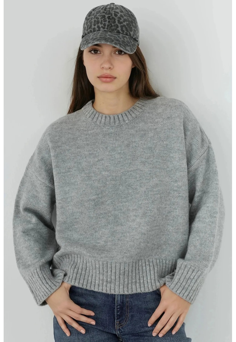 Pulover dama - Tricot - Gri deschis