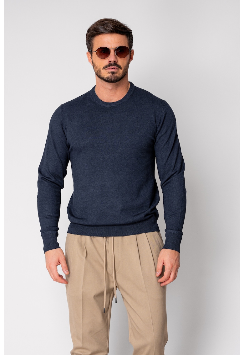 Pulover barbati Navy 19108 - Bleumarin
