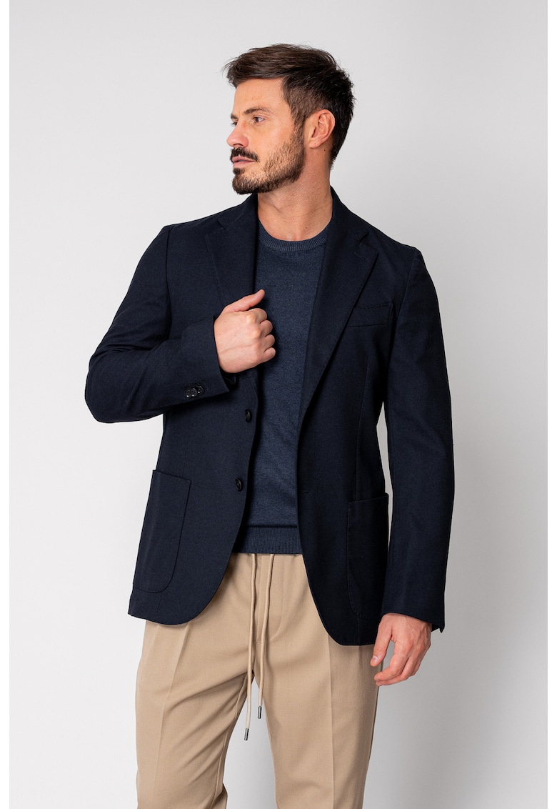 Sacou din mix de stofa cu lana Navy 19137 - Bleumarin